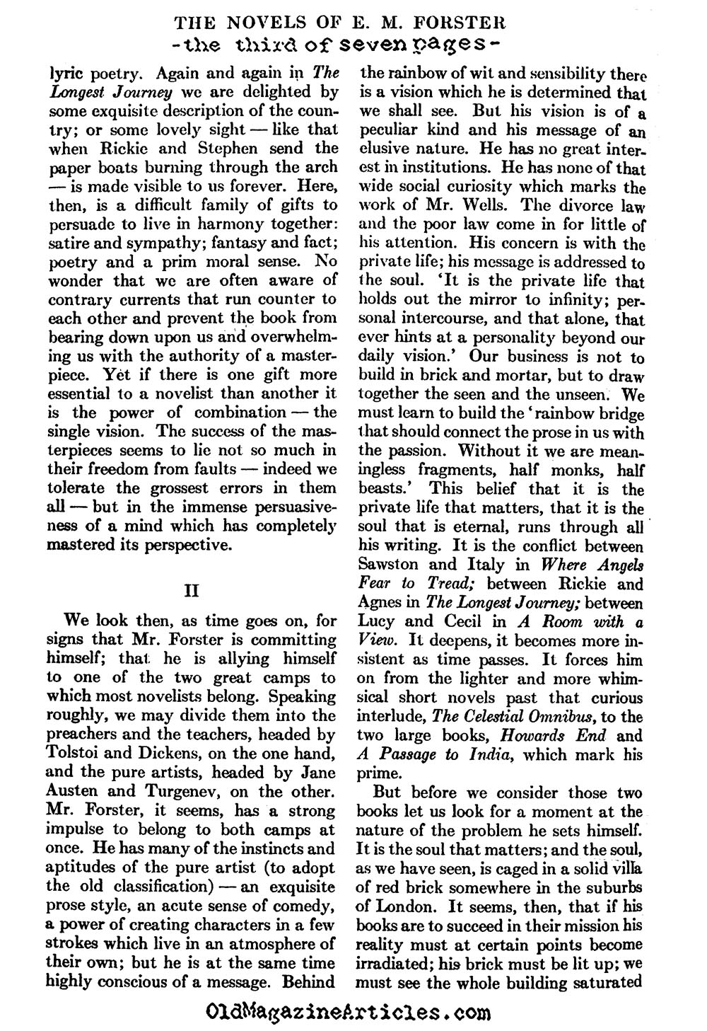 Virginia Woolf Reviews E.M. Forster (Atlantic Monthly, 1927)